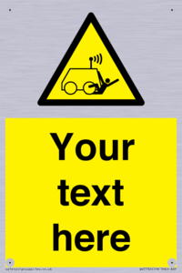 Custom warning run over by operator controlled machine